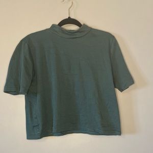 Talbots crop high neck tee